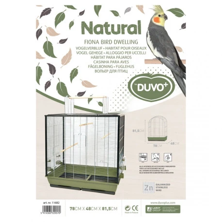Duvo Cage Pour Oiseaux "Natural Fiona" Vert Olive/zinc - 78x48x81,5cm 2 Duvo Cage Pour Oiseaux "Natural Fiona" Vert Olive/zinc - 78x48x81,5cm - Afbeelding 2