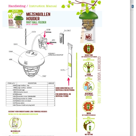 Mangeoire Lona M5 - Vert 2 Mangeoire Lona M5 - Vert - Afbeelding 2