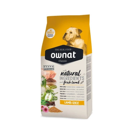 OWNAT Classic Lamb & Rice Pour Chien Adulte à L'agneau Et Au Riz 20kg 1 OWNAT Classic Lamb & Rice Pour Chien Adulte à L'agneau Et Au Riz 20kg