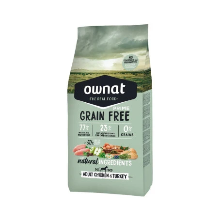 OWNAT PRIME Grain Free Adult Sans Céréales Au Poulet & Dinde Pour Chien Adulte 12kg 1 OWNAT PRIME Grain Free Adult Sans Céréales Au Poulet & Dinde Pour Chien Adulte 12kg